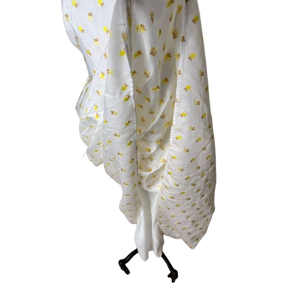 NEW! Stine Goya M Tulula Embroidered Daisy Midi Dress Open Back White Yellow - Picture 10 of 12